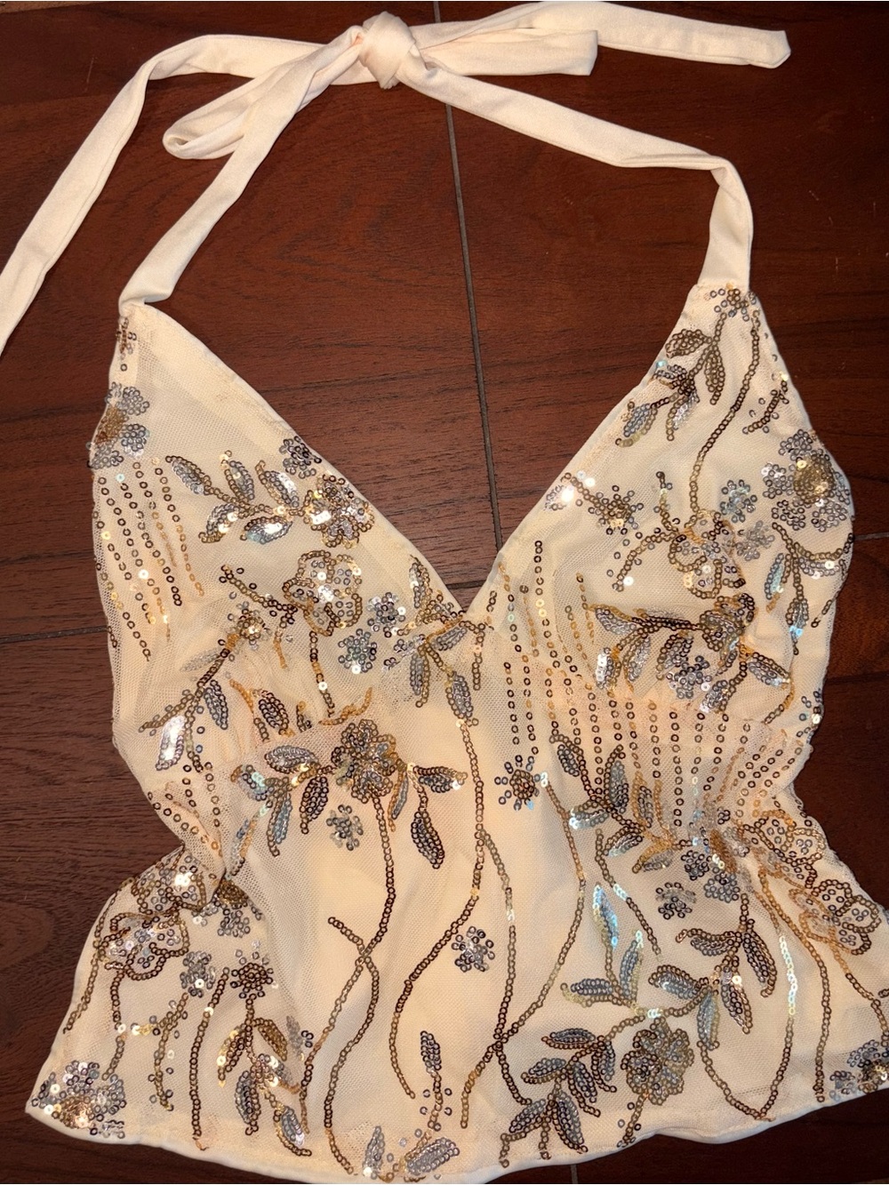 Cream Halter Top